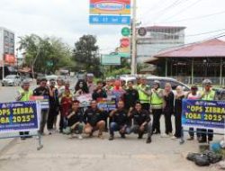 Satlantas Polres Sergai Gelar Jumat Berkah di Tengah Ops Zebra Toba 2025