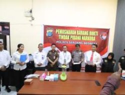 Polres Sergai Musnahkan 100 Gram Sabu dan 19 Butir Ekstasi Hasil Pengungkapan Kasus Narkoba