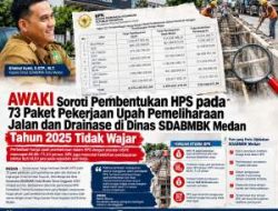 AWAKI Soroti Pembentukan HPS pada 73 Paket Pekerjaan Upah Pemeliharaan Jalan dan Drainase di Dinas SDABMBK Medan Tahun 2025 Tidak Wajar